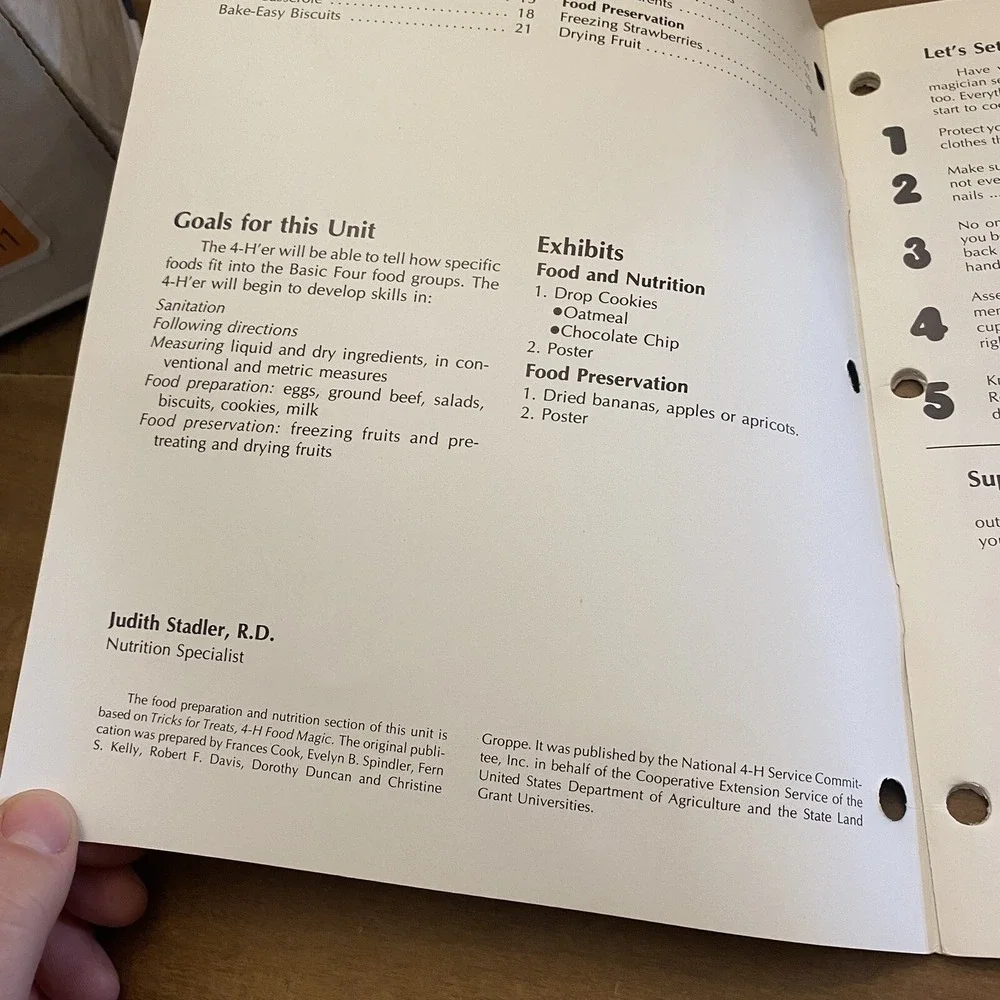 Oklahoma 4H Cookbook Tricks For Treats Food and Nutrition Members Guide 1